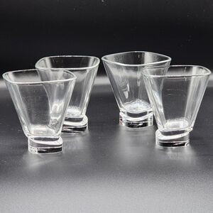 JoyJolt 4pc Semi Square Martini Crystal Glass Set 7.5oz‎ Whiskey Barware Drink